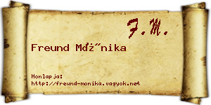 Freund Mónika névjegykártya